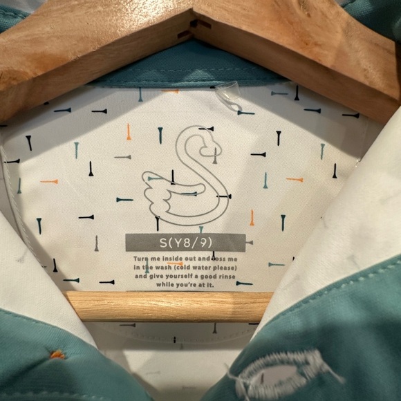 Swannies Green and White Polo Shirt with Lightweight Fabric - Picture 2 of 6